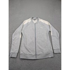 Puma Jacket Womens Large Gray Full Zip Track Top Athletic Sweater 575930-02 Logo